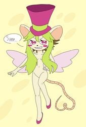 anthro green_hair mad_rat_dead nude nude_female rat_god rat_god_(mad_rat_dead)