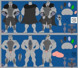 absurd_res anthro canid canine canis hammer heartlessfang hi_res invalid_tag male mammal model_sheet muscular norse runes solo tattoo thor tools wolf ych_(character)