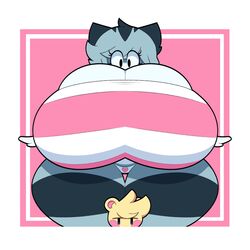 animal_crossing breasts dewbber feline female fur huge_breasts larger_female lolly_(animal_crossing) male marshal_(animal_crossing) nintendo size_difference smaller_male squirrel thick_thighs video_games wide_hips