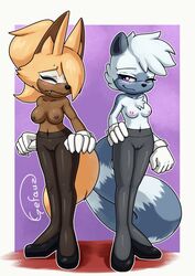 2021 2girls anthro anthro_only areola artist_signature big_breasts black_nose blush breasts cameltoe canid canine canis closed_eyes clothed clothing couple digital_media_(artwork) duo eyelashes eyeliner eyeshadow fangs female female_only footwear furry furry_only gefauz gloves handwear heels hi_res idw_comics idw_publishing lemur lingerie long_hair looking_at_viewer makeup mammal mobian_(species) nipples one_eye_closed ponytail primate pussy see-through sega short_hair small_breasts sonic_(series) sonic_the_hedgehog_(comics) sonic_the_hedgehog_(idw) sonic_the_hedgehog_(series) strepsirrhine tail tangle_the_lemur topless whisper_the_wolf wolf yuri