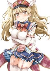 blonde_hair breast_squeeze garter_straps granblue_fantasy monika_weisswind