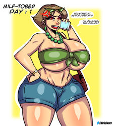 angry big_ass big_breasts big_butt karen looking_at_viewer meme milf mother older_female phone red_eyes short_hair thick_thighs thunder_thighs tight_clothing wide_hips xxfujiwaraxx