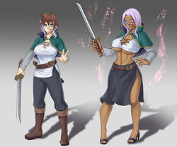 ass_expansion before_and_after breast_expansion breasts dark-skinned_female enen_no_shouboutai feet fire_force gender_transformation growth kono_subarashii_sekai_ni_shukufuku_wo! mtf_transformation open_mouth princess_hibana rule_63 satou_kazuma sword toes transformation