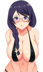 bakemonogatari big_breasts glasses hanekawa_tsubasa monogatari_(series) sleeptopi tagme white_background