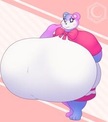 animal_crossing bear breasts crescent-blue-zero female fur hyper hyper_breasts judy_(animal_crossing) nintendo star_eyes thick_thighs video_games wide_hips