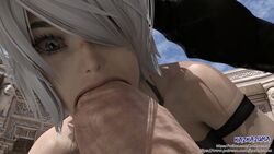 3d asian big_penis fellatio female futa_on_futa futanari intersex irrumatio kaine_(nier) kazkazuma light-skinned_female light_skin nier nier:_automata nier_(series) nier_replicant on_side oral oral_rape pale-skinned_female pale_skin penis pink_eyes rape white_hair yorha_a2