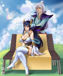 1boy 1girls big_ass big_breasts irelia_xan league_of_legends manbolina talon_du_couteau