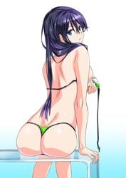 1girls ass bikini female female female_only looking_at_viewer looking_back original pinvise solo solo_female suzutsuki_kurara thong_bikini