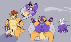 anal anthro big_penis bodily_fluids bowser comic crying cum cum_expulsion cum_fart cum_from_ass cum_in_ass cum_inside duo fart feet forced forced_oral full_nelson fur gay genital_fluids genitals hi_res koopa mala_(malafox) malafox male male/male mammal mario_(series) multicolored_body nintendo onomatopoeia oral penis procyonid raccoon scalie sex simple_background sound_effects surprised_expression sweat tears text video_games