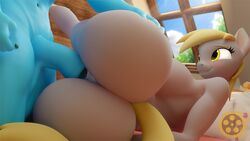 16:9 3d 3d_(artwork) amber_eyes animal_genitalia animal_penis anthro anthrofied anus ass bed big_butt blonde_hair blush breasts bubble_butt derpy_hooves digital_media_(artwork) duo equid equine equine_penis female friendship_is_magic furniture genitals hair hasbro horse large_breasts male male/female mammal medial_ring my_little_pony penetration penis pony pussy rainbow_dash_(mlp) sex sfrogue straight_hair vaginal_penetration widescreen