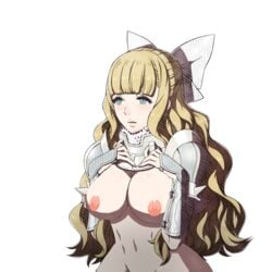 1girls alternate_ass_size alternate_breast_size blonde_hair bow breasts charlotte_(fire_emblem) child_bearing_hips curvy edit fire_emblem fire_emblem_fates game_cg huge_ass large_breasts long_hair nintendo nude_edit nude_filter pawg png samuraijam34 solo transparent_background transparent_png wide_hips