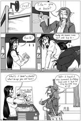 2d art black_and_white black_and_white_drawing comic comic_page final_fantasy final_fantasy_vii kiahl story tifa_lockhart
