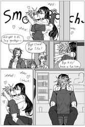 2d art black_and_white black_and_white_drawing cloud_strife comic comic_page final_fantasy final_fantasy_vii kiahl story tifa_lockhart