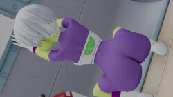 1girls 3d animated ass ass_focus ass_shake big_ass boots bouncing_ass cheelai dragon_ball dragon_ball_super female female_only gloves green_body hands_on_wall kishi no_sound purple_clothing short_hair shounen_jump solo_female squatting thighs twerking video watermark white_boots white_gloves white_hair white_topwear