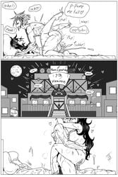 2d art black_and_white black_and_white_drawing cloud_strife comic comic_page final_fantasy final_fantasy_vii kiahl story tifa_lockhart