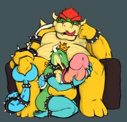 anthro armwear balls big_balls big_penis bowser bowser_day clothing collar duo elbow_gloves female garalbartnsfw genitals gloves handjob handwear hi_res hug huge_balls huge_cock hyper hyper_balls hyper_genitalia hyper_penis koopa legwear long_tongue male male/female mario_(series) nintendo oral penile penis penis_hug scalie sex thigh_highs tongue tongue_out video_games