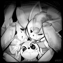 1:1 2021 absurd_res aggressive_retsuko ailurid anthro ball_gag big_penis bodily_fluids canid canine cervid color_edit deer double_v_sign drooling female fennec fenneko fox gag genital_fluids genitals gesture greyscale group group_sex hi_res male male/female mammal monochrome orgy penis penis_on_head precum red_panda retsuko saliva sanrio sex smooth_fur tsunoda v_sign vein veiny_penis xu53r
