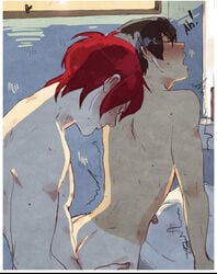 2boys bathroom male_only morning_sex red_hair yaoi