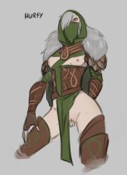 1girls black_eyes black_pupils black_sclera elf facemask female female_only fingering fully_black_eyes hurfy kerillian light-skinned_female masturbation solo solo_female vermintide warhammer_(franchise) warhammer_fantasy white_hair wood_elf wood_elf_(warhammer)