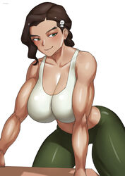 1girls abs avatar_the_last_airbender big_breasts breasts cleavage clothing female female_only kirinkirin kuvira large_breasts muscles muscular muscular_female nickelodeon solo the_legend_of_korra