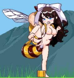 bee brown_hair dress_up_traveller insect nude_female vaginal_penetration zoophilia