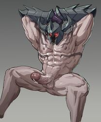 1boy abs arm_armor erect_penis erection gloves helmet league_of_legends male_focus male_only mordekaiser nipples penis penis_pointing_toward_viewer pentakill_mordekaiser pentakill_series precum presenting presenting_penis sedo sedo_(usingincognito) solo solo_male tattoos usingincognito veiny_penis