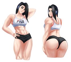 abs ass beelce beelce_minita beelceteam headphones muscular_female thighs