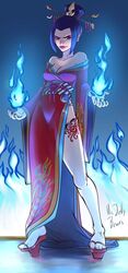 1girls avatar_the_last_airbender azula bare_shoulders big_breasts black_hair blue_fire chinese_clothes cleavage clothing dress earrings female female_only fire fire_background fire_nation firebending full_body geta hair_ornament hair_pin high_resolution large_breasts lipstick long_hair long_nails looking_at_viewer low-angle_view mr.jellybeans nickelodeon no_bra off_shoulder pinup platform_footwear red_dress scowl sharp_nails sidelocks solo solo_female standing stirrup_legwear stockings tagme tengu-geta thighhighs topknot yellow_eyes