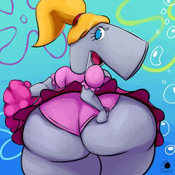 1girls anthro ass big_ass blonde_hair blue_eyes breast bubbles cheerleader_uniform dialbforbear dialbforbear eyelashes female female_focus female_only huge_ass large_ass large_breasts looking_back looking_back_at_viewer nickelodeon open_mouth pearl_krabs ponytail pulling_panties short_skirt sideboob skirt smooth_skin spongebob_squarepants thick_thighs thighs underwater whale wide_hips