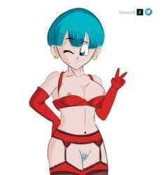 blue_eyes blue_hair breasts breasts_out bulma_briefs dragon_ball dragon_ball_super dragon_ball_z nipples reciodb showing_breasts