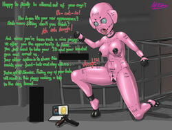 bodysuit bondage cage caged captured doll dollification encasement female female_only femsub forced gag hoove_boots kidnapped latex living_sex_doll living_sex_toy nipple_piercing non_con notashiny permanent_bondage pig pig_girl plug plug_gag posture_collar pussy pussy_plug ring_gag rubber sex_doll sex_slave slave slavegirl text transformation