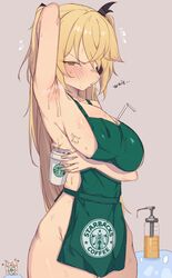 1girls armpit_fetish armpits breasts female fischl_(genshin_impact) genshin_impact iced_latte_with_breast_milk kkry99 meme sexy_armpits