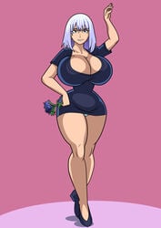 1girls art-2u big_breasts breasts cleavage curvy female female_only hourglass_figure huge_breasts large_breasts looking_at_viewer mature_female milf my_hero_academia rei_todoroki solo solo_female thick_thighs todoroki_rei wide_hips