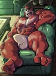 1boy cursedmarked feet furry kumatetsu male male_only muscular sleeping solo the_boy_and_the_beast