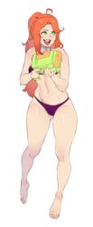 1girls bikini breast_expansion breasts female female_only green_eyes isabelle_(jaw) just-add-water99 original original_character red_hair solo solo_female tagme thick_thighs transparent_background water_gun wide_hips