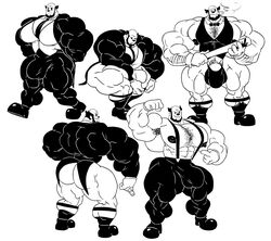 abs bendy_and_the_ink_machine biceps bulge charley_(bendy_and_the_ink_machine) flaccid hyper hyper_balls hyper_genitalia hyper_penis hyper_testicles male_only masturbating masturbation monochrome muscle muscles muscular muscular_arms muscular_legs muscular_male muscular_thighs nipples pecs remert solo solo_male veins veiny_penis