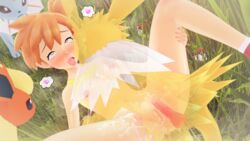 1girls 3d blue_eyes blush bra breasts canine canine_penis cum cum_on_body cum_on_face eeveelution eyes_rolling_back female feral feral_on_female feral_on_human flareon ginger imminent_sex jolteon kasumi_(pokemon) knotted_penis male misty_(pokemon) nipples outdoors partially_clothed penis pokémon_(species) pokeball pokemon pokemon_(species) pokemon_rgby pokephilia shoes spread_legs tongue_out vagina vaporeon witchanon x-ray zoophilia