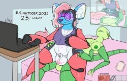 animal_genitalia animal_penis anthro arthropod balls big_balls big_breasts blush blush_lines breasts camera canine_genitalia canine_penis computer deep_penetration digital_drawing_(artwork) digital_media_(artwork) electronics eyewear fully_sheathed furry futa/futa futa_penetrated futa_penetrating futanari genitals glasses hands_on_hips harley_(impishhyena) hi_res hyena impishhyena insects intersex intersex/intersex intersex_penetrated intersex_penetrating kinktober kinktober_2025 laptop mammal mirror mirror_reflection mohawk on_lap orgasm_denial_curse penetration penis purple_eyes purple_penis reflection riding robotic_anthro robotic_limbs sex sheath sitting_on_lap slightly_chubby stealth_sex stomach_bulge striped_hyena stripes thick_arms thick_thighs webcam
