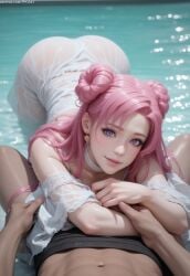 1boy 1girls ai_generated ass ass_from_the_front bangs bent_over blurry_background choker clothed clothed_female clothes clothing code_geass collarbone earrings euphemia_li_britannia eye_contact eyelashes female female_human hair_bun human human_female in_water light-skinned_female light_skin looking_at_viewer male male/female male_human male_pov nai_diffusion novelai on_lap pale-skinned_female pale_skin parted_lips patreon_url pink_hair pool poolside pov pov_crotch pov_eye_contact pov_hands pov_male pujopg purple_eyes realistic resting seductive seductive_look seductive_smile see-through see-through_clothing shiny_hair teasing teenage_female teenager transparent_clothing very_long_hair water wet wet_clothes young young_female