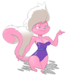 anthro big-e6 bimbette female furry pink_fur skunk solo tiny_toon_adventures warner_brothers white_hair