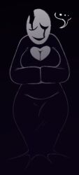 ... 2d 2d_(artwork) black_background black_dress breasts cleavage cleavage_cutout fem_gaster female female_only gaster heart_cutout ronn_haha solo solo_focus tagme undertale undertale_(series) voluptuous white_body
