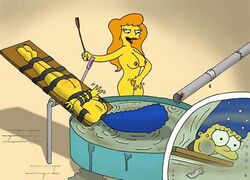 2girls asphyxiation bondage death drowning female female_only helpless human killbot marge_simpson mature_female milf mindy_simmons multiple_females multiple_girls nipples nude peril tagme the_simpsons underwater what