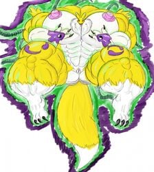 anthro breasts color digimon extreme_muscles female female_only front_view fur furry muscles muscula nude renamon solo tagme vulva