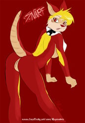 anthro anus ass backboob beige_fur bent_over breasts color female female_only fur furry furry_ass furry_breasts furry_ears furry_tail hair lapinstein looking_back nude open_eyes open_mouth pussy raised_tail red_eyes red_fur rule_63 short_hair slit_pupils snarf solo tail thundercats vulva yellow_fur yellow_hair