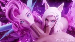 1boy 2025 2girls 3d ahri ahri_(league_of_legends) animal_ears animal_humanoid artist_name ass assisted_fellatio balls balls_fondling balls_sucking big_ass blonde_hair blowjob cooperative_fellatio fellatio female fox fox_ears fox_girl fox_tail fox_tails jiggling_ass k/da_all_out_ahri k/da_all_out_series k/da_series kitsune kneeling league_of_legends light-skinned_female light-skinned_male light_skin looking_at_viewer looking_up looking_up_at_viewer male male_pov moan moaning nine_tailed_fox nude nude_female on_knees oral oral_sex penis pov pubic_hair seraphine_(league_of_legends) sound sucking_balls swaying_ass swaying_hips tagme veedeeshka video video_games
