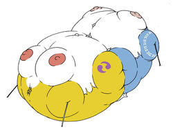 anthro canine digimon drakemohkami female fox fur furry inflation krystal nintendo renamon sphere spherical_inflation star_fox sunken_head sunken_limbs