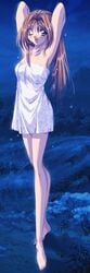 female female_only human kawai_shizuka night outside serenity_wheeler solo tagme towel yu-gi-oh!