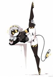 ai_generated android bottomless casual casual_nudity civitai clitoral_hood clitoris excessive_pussy_juice excited female female_focus female_only half-dressed hfketr illustrious_(stable_diffusion) jacket murder_drones pussy pussy_juice pussy_juice_drip robot seductive seductive_pose serial_designation_v thick_thighs vertical_splits visor white_background white_body white_hair yellow_eyes