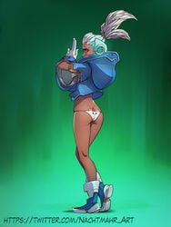 ass blush dark-skinned_female dark_skin female_only he-man_and_the_masters_of_the_universe_(2021) looking_back masters_of_the_universe masters_of_the_universe_(2021) nachtmahr panties solo sorceress_(he-man_and_the_masters_of_the_universe_2021) teela teela_(he-man_and_the_masters_of_the_universe_2021) thighs white_hair