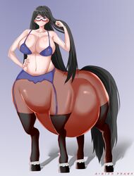 1girls aimiierdraws big_breasts breasts centaur cleavage female female_only furry huge_belly large_breasts looking_at_viewer monster_girl original original_character partially_clothed pregnant ready_to_pop tiffany_(science_fiction)